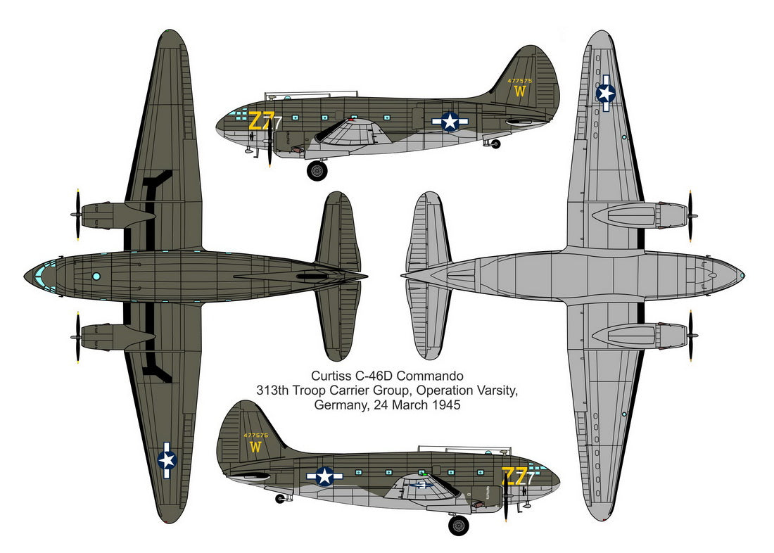 Valom VAL72152 1:72 Curtiss C-46D Commando 'Operation Varsity' resin parts