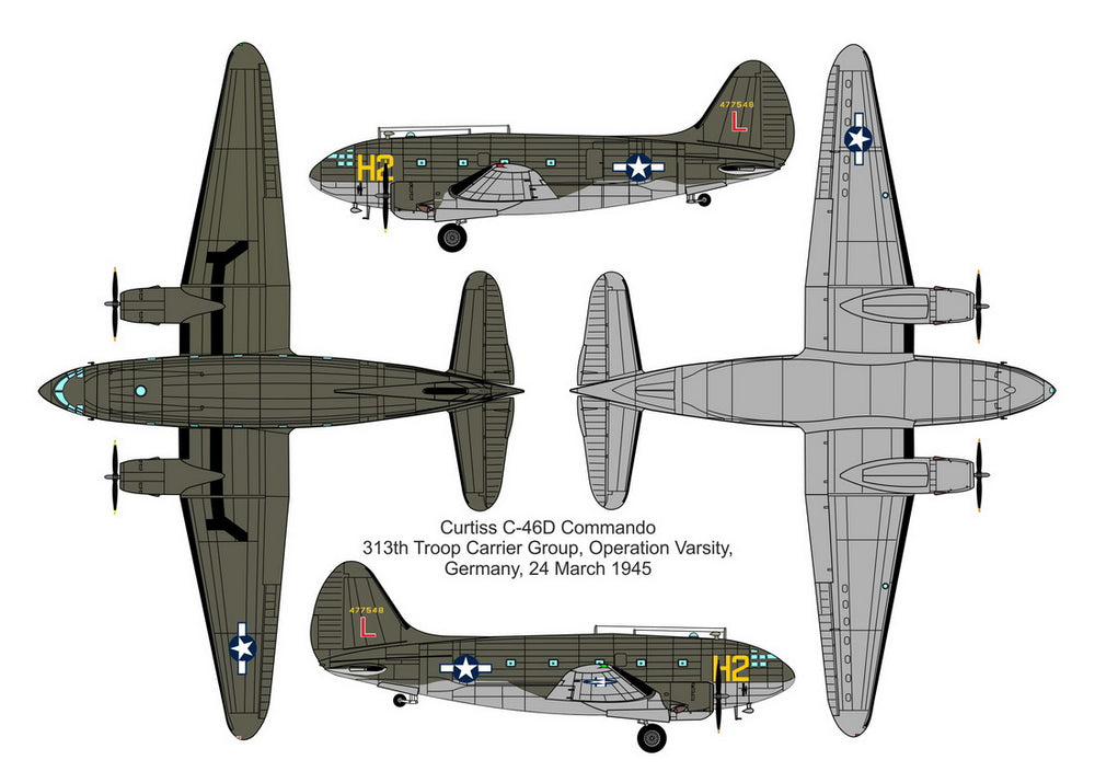 Valom VAL72152 1:72 Curtiss C-46D Commando 'Operation Varsity' resin parts