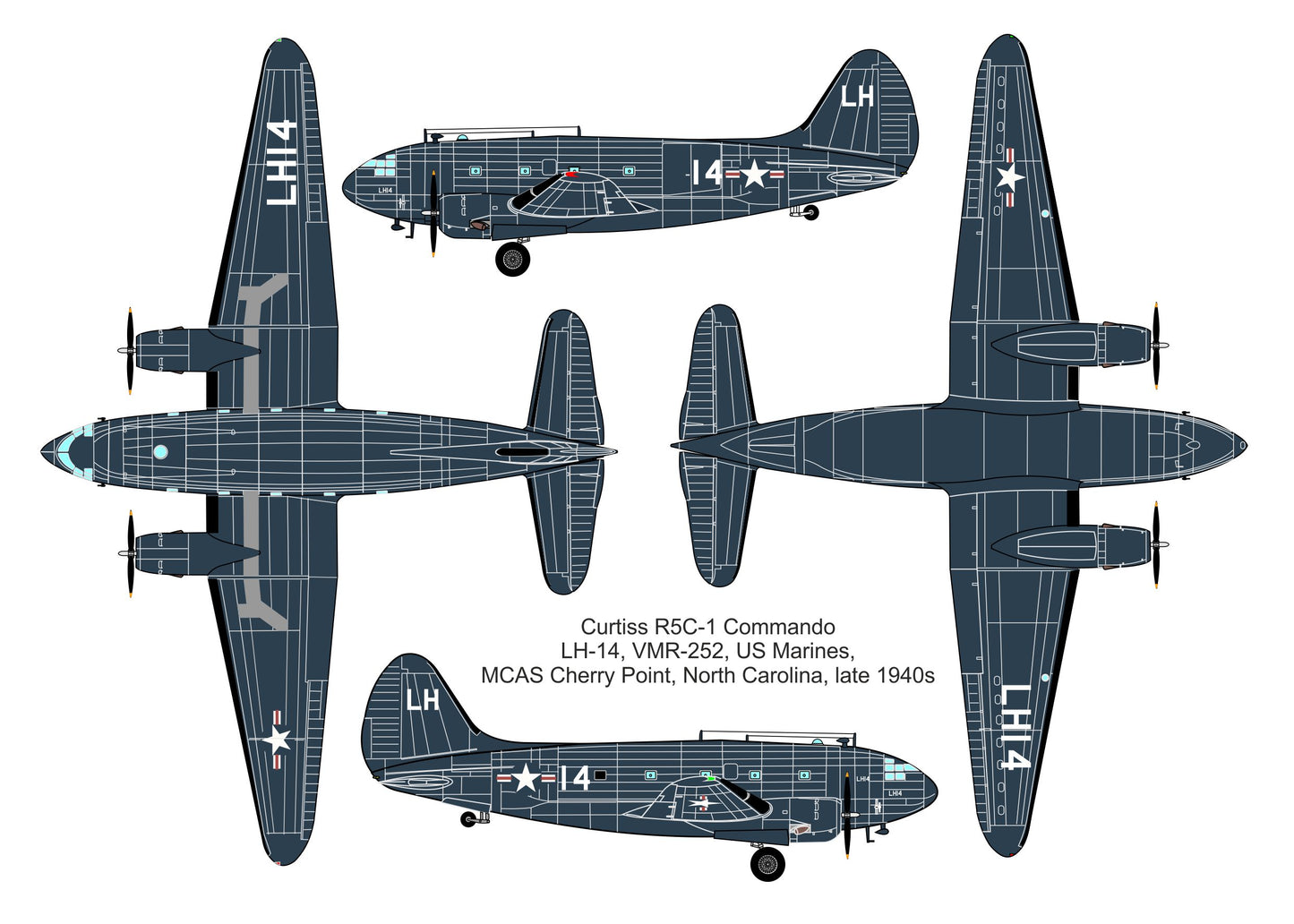 Valom VAL72153 1:72 Curtiss R5C-1 Commando 'USMC'
