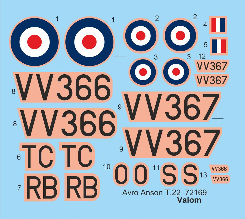 Valom VAL72169 1:72 Avro Anson T Mk.22