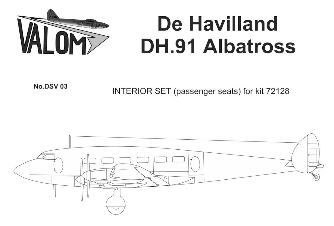 Valom VALDSV03 1:72 de Havilland DH.91 Albatross Interior set