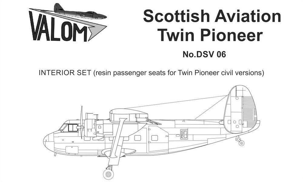 Valom VALDSV06 1:72 Scottish-Aviation Twin Pioneer Civil version resin seats
