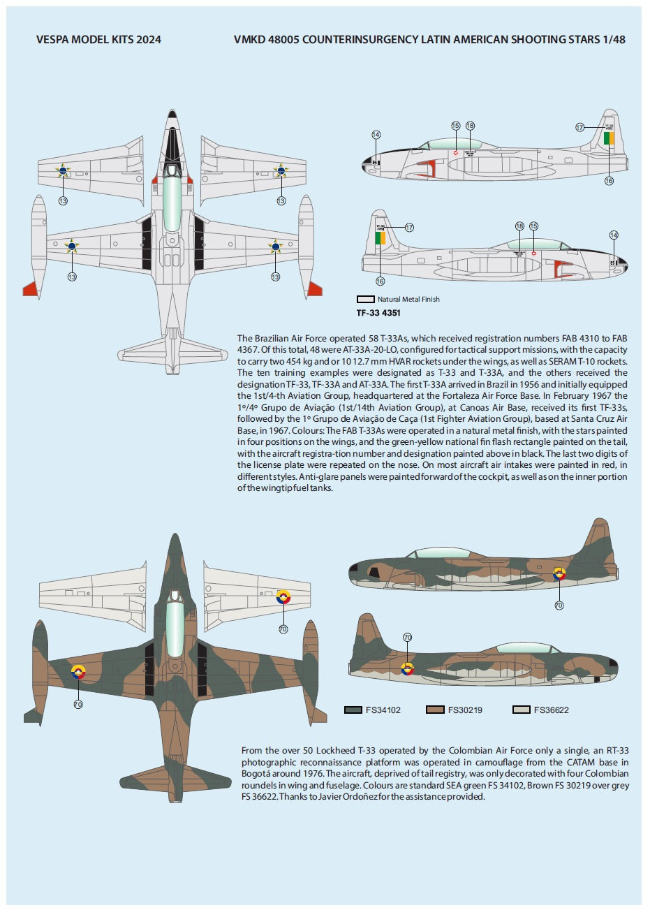 Vespa Models VD48005 1:48 Latin American Counter-Insurgency Shooting Stars