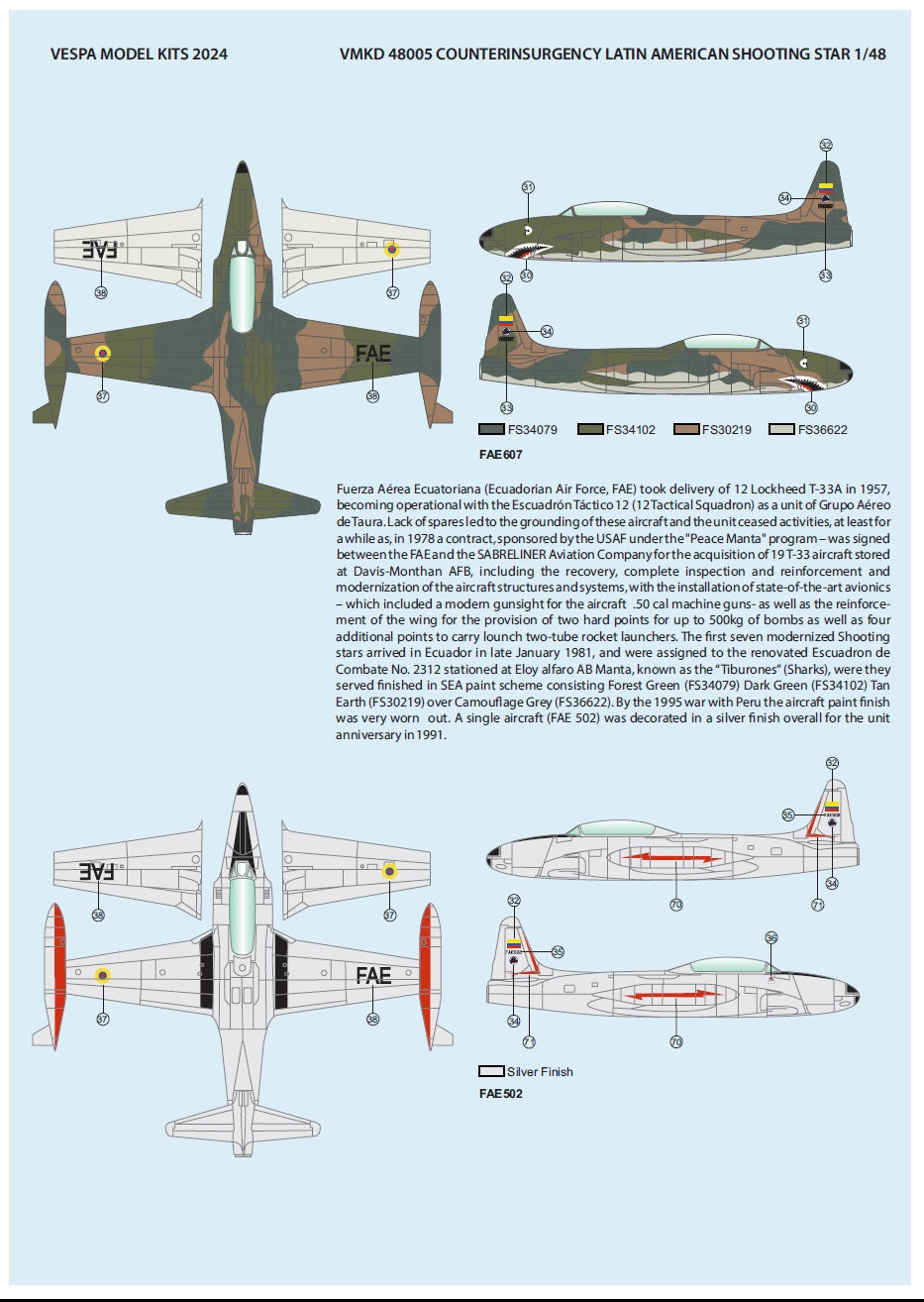 Vespa Models VD48005 1:48 Latin American Counter-Insurgency Shooting Stars