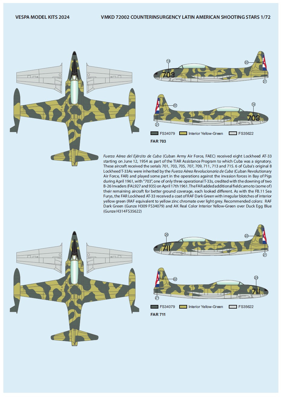 Vespa Models VD72002 1:72 Latin American Counter-Insurgency Shooting Stars