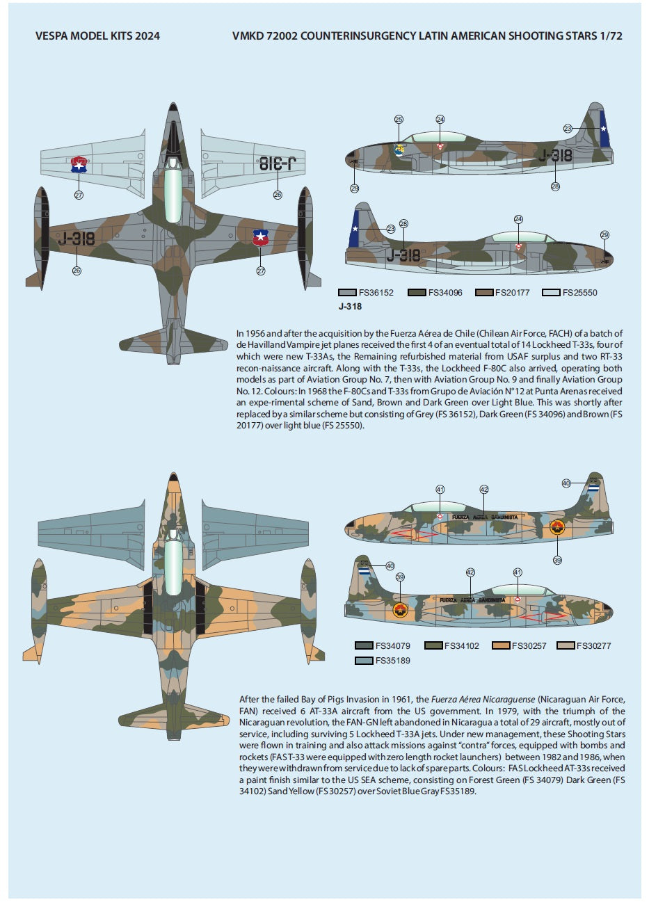 Vespa Models VD72002 1:72 Latin American Counter-Insurgency Shooting Stars