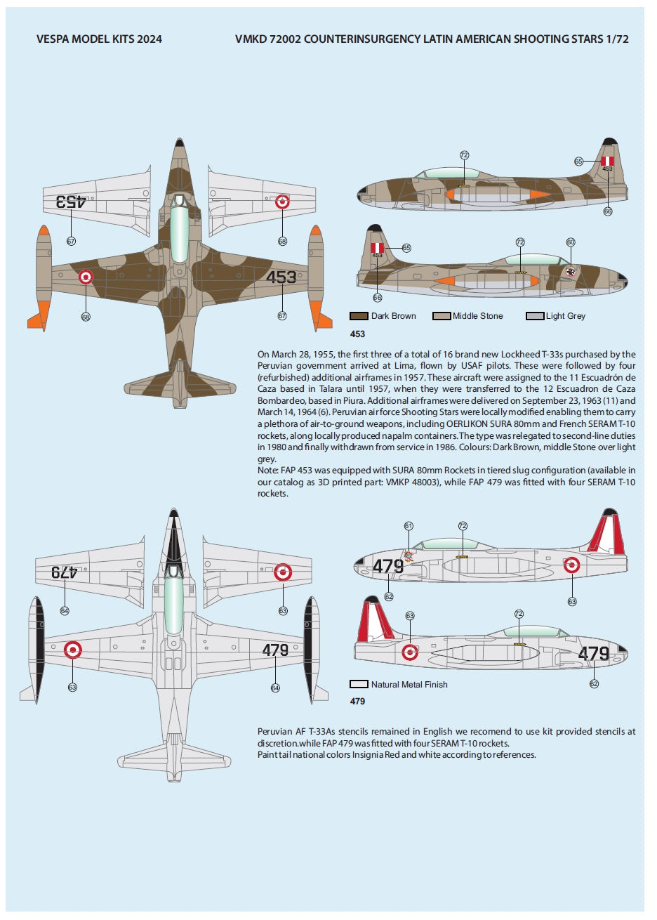 Vespa Models VD72002 1:72 Latin American Counter-Insurgency Shooting Stars