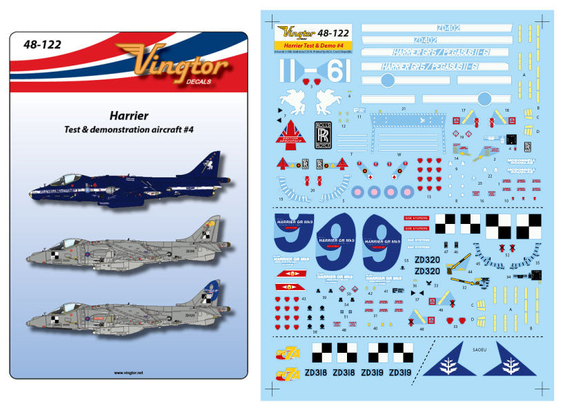 Vingtor Decals VTH48-122 1:48 BAe Harrier