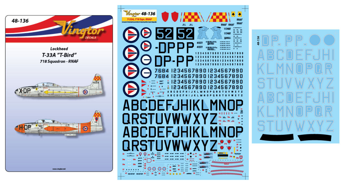 Vingtor Decals VTH48-136 1:48 Lockheed T-33A "T-Bird", 718 Sqn