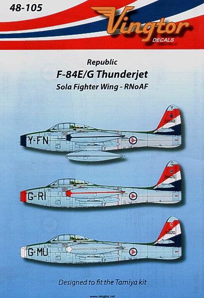 Vingtor Decals VTH48-105 1:48 Republic F-84E/F-84G Thunderjet