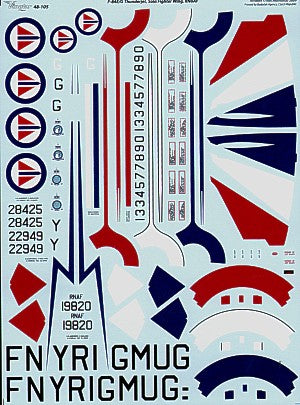 Vingtor Decals VTH48-105 1:48 Republic F-84E/F-84G Thunderjet