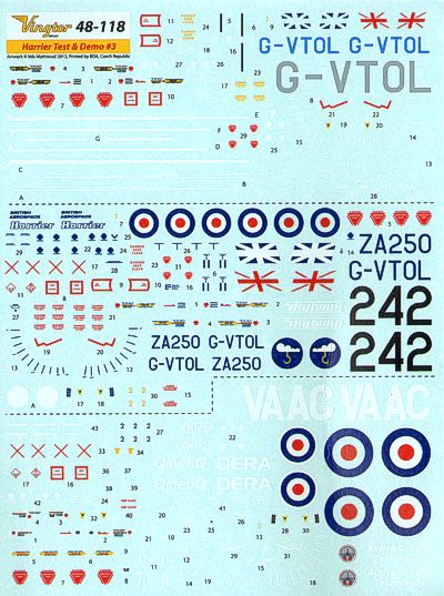 Vingtor Decals VTH48-118 1:48 BAe Harrier