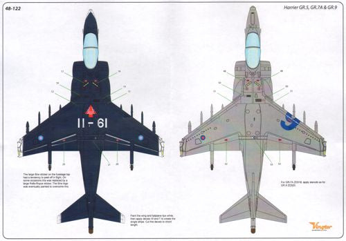 Vingtor Decals VTH48-122 1:48 BAe Harrier
