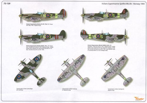 Vingtor Decals VTH72120 1:72 Supermarine Spitfire Mk.IXe