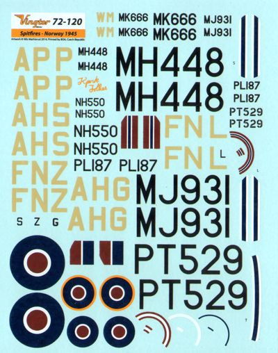 Vingtor Decals VTH72120 1:72 Supermarine Spitfire Mk.IXe