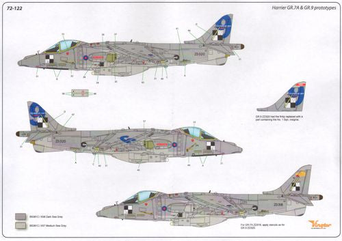 Vingtor Decals VTH72122 1:72 BAe Harrier