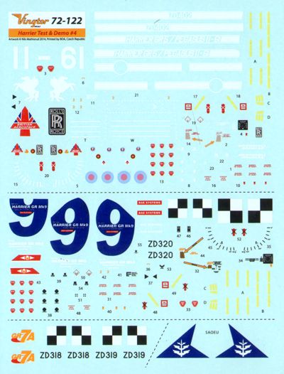 Vingtor Decals VTH72122 1:72 BAe Harrier