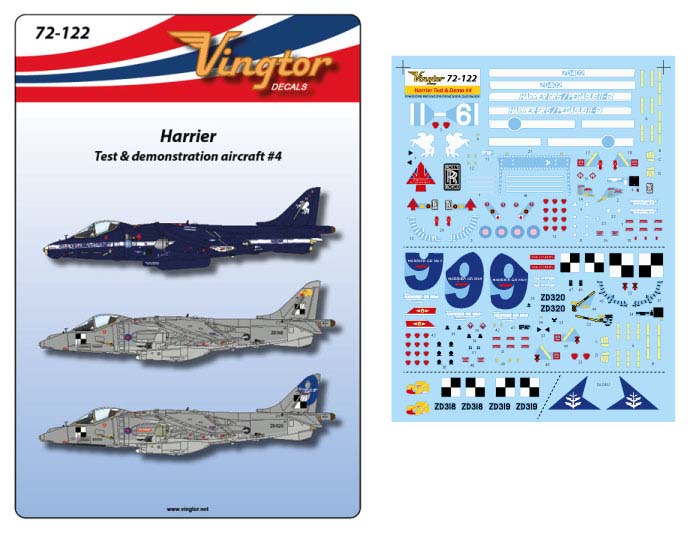 Vingtor Decals VTH72122 1:72 BAe Harrier