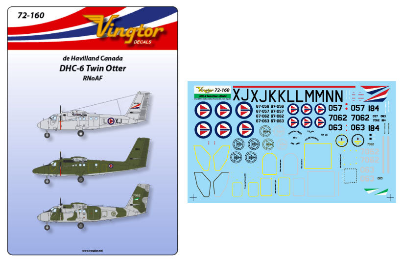 Vingtor Decals VTH72160 1:72 de_Havilland_Canada DHC-6 Twin Otter, RNoAF