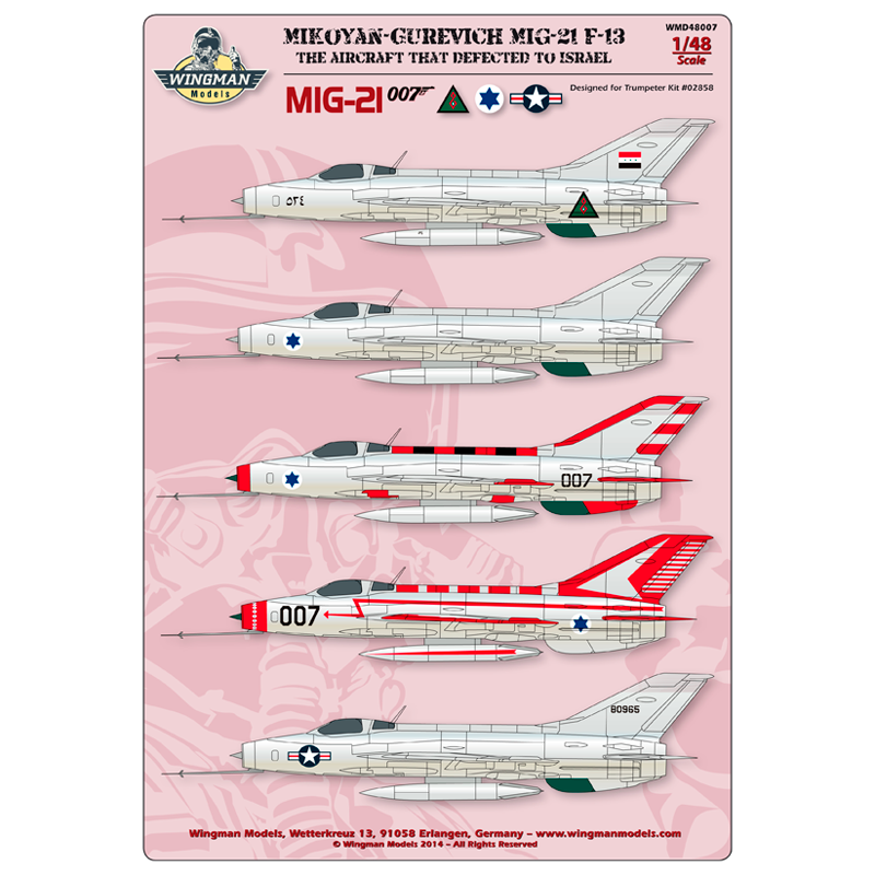 Wingman Models WMD48007 1:48 Mikoyan MiG-21 F-13 007 Defector to Israel