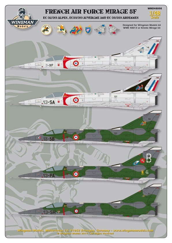 Wingman Models WMD48008 French AF Mirage 5F EC 02/013 1:48
