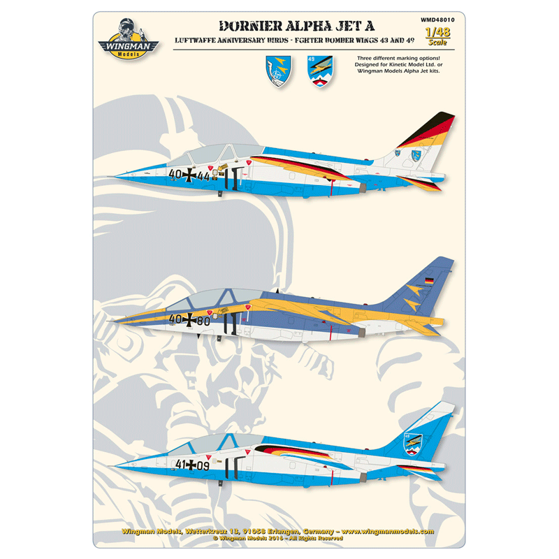 Wingman WMD48010 1:48 Alpha Jet Luftwaffe anniversary birds scheme