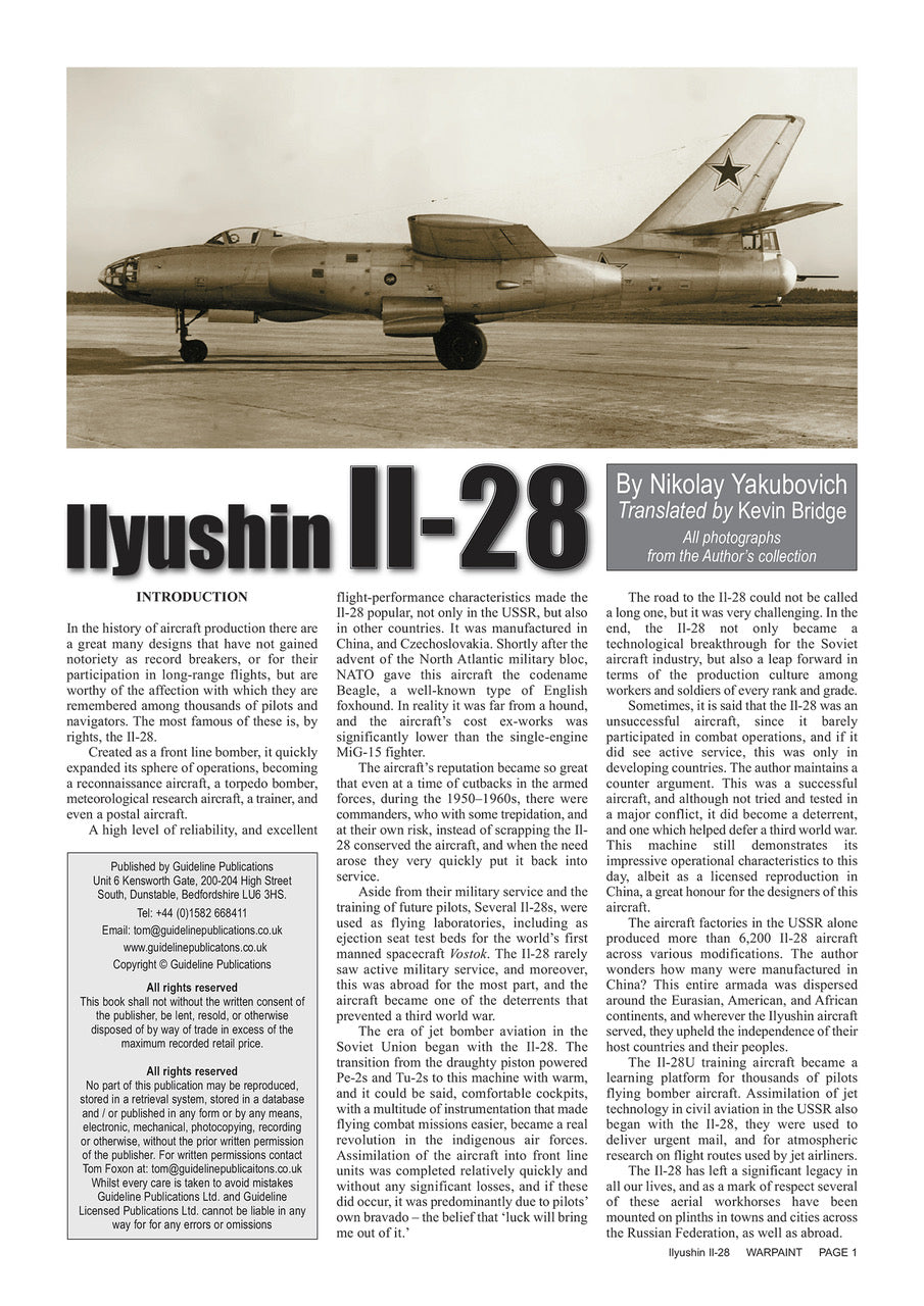 Warpaint Series WPS130 Ilyushin Il-28 Soviet Aviation Guide