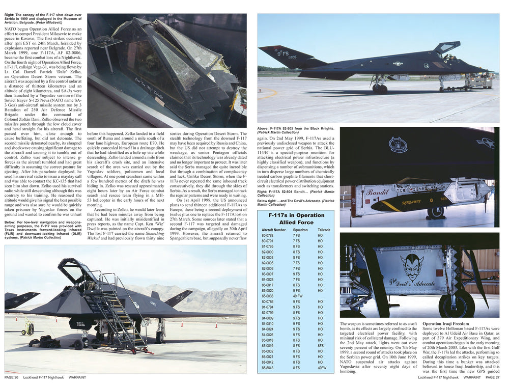 Warpaint Series WPS138 Lockheed F-117 Nighthawk Stealth Guide