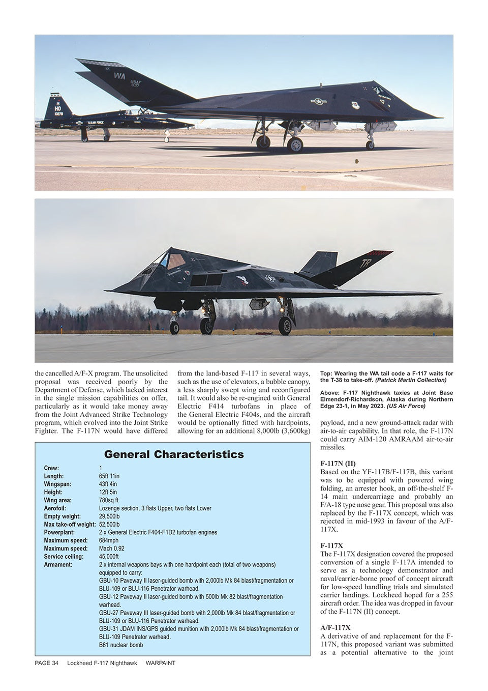 Warpaint Series WPS138 Lockheed F-117 Nighthawk Stealth Guide