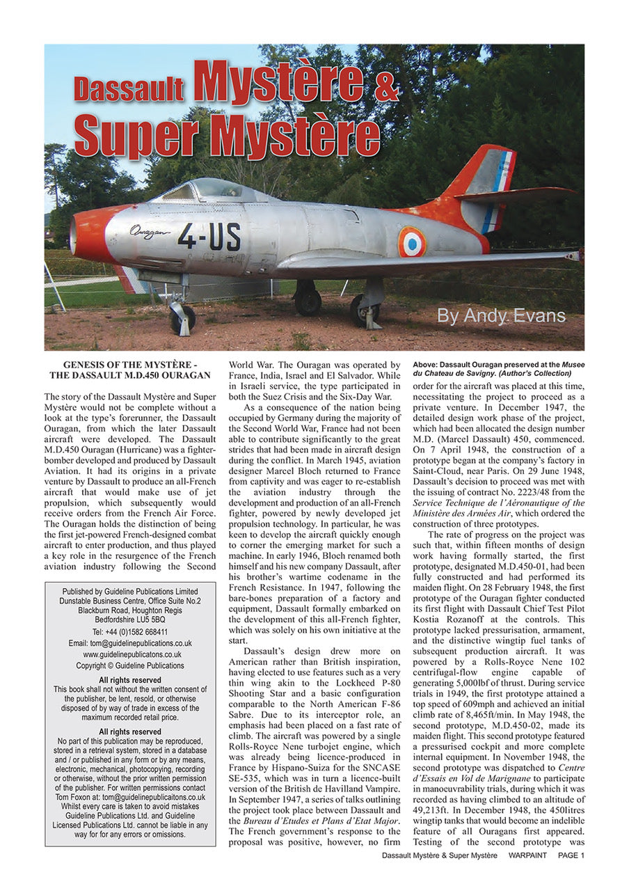 Warpaint Series WPS148 Dassault Mystere and Super Mystere