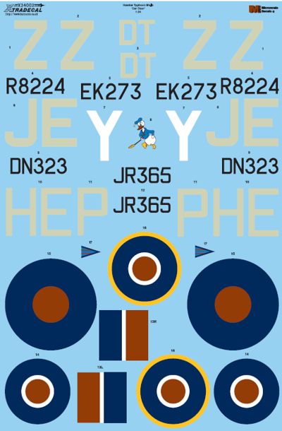 Xtradecal X24002 1:24 Hawker Typhoon Mk.Ib Car Door
