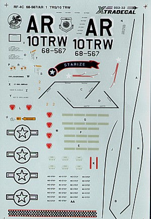 Xtradecal X32003 1:32 McDonnell RF-4C Phantom