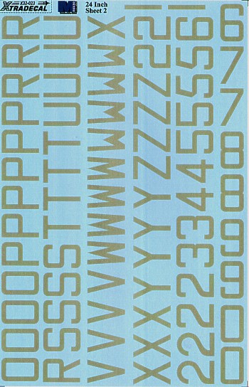 Xtradecal X32023 RAF Code Letters and Numbers Sky 24 inch 1:32