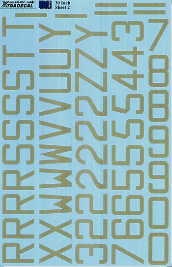 Xtradecal X32024 1:32 RAF Code Letters and Numbers 30' Sky Double sheet