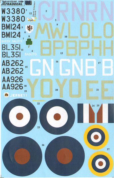 Xtradecal X32041 1:32 Supermarine Spitfire Mk.Vb early