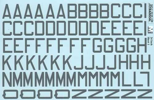 Xtradecal X32046 1:32 RAF Code Letters and Numbers 24' m/s/grey Double sheet