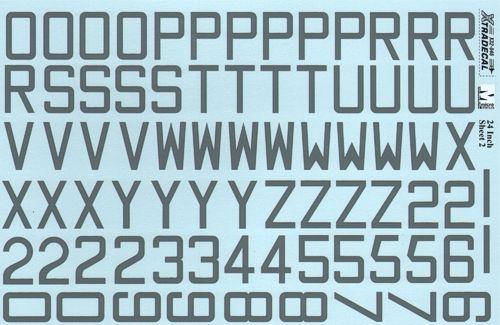 Xtradecal X32046 1:32 RAF Code Letters and Numbers 24' m/s/grey Double sheet