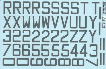 Xtradecal X32047 1:32 RAF Code Letters and Numbers 30' m/s/grey Double sheet