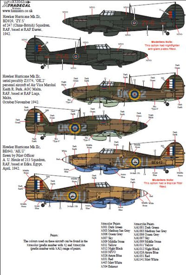 Xtradecal X32062 1:32 Hawker Hurricane Mk.IIc Pt 1