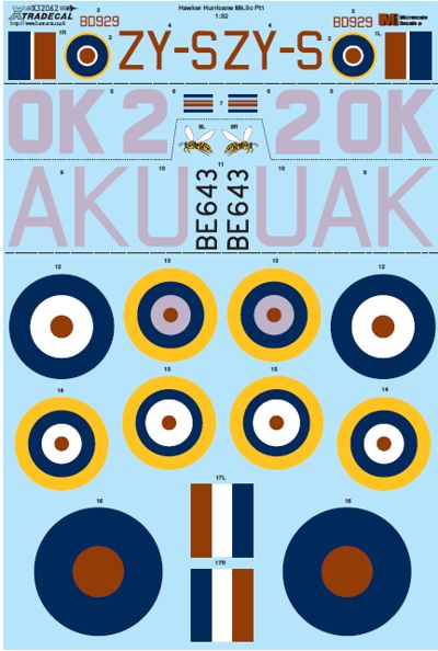 Xtradecal X32062 1:32 Hawker Hurricane Mk.IIc Pt 1