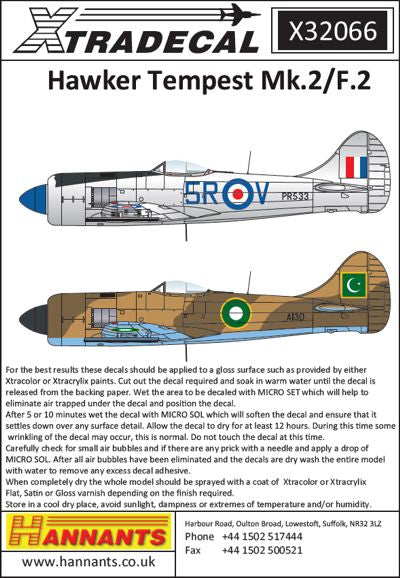 Xtradecal X32066 1:32 Hawker Tempest Mk.II