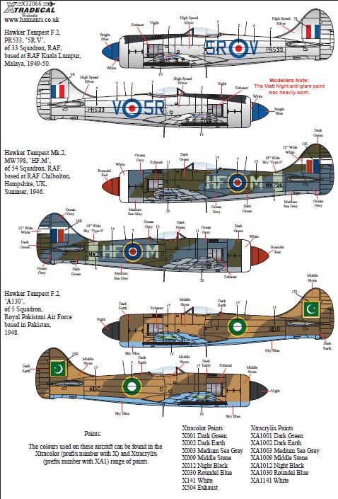 Xtradecal X32066 1:32 Hawker Tempest Mk.II
