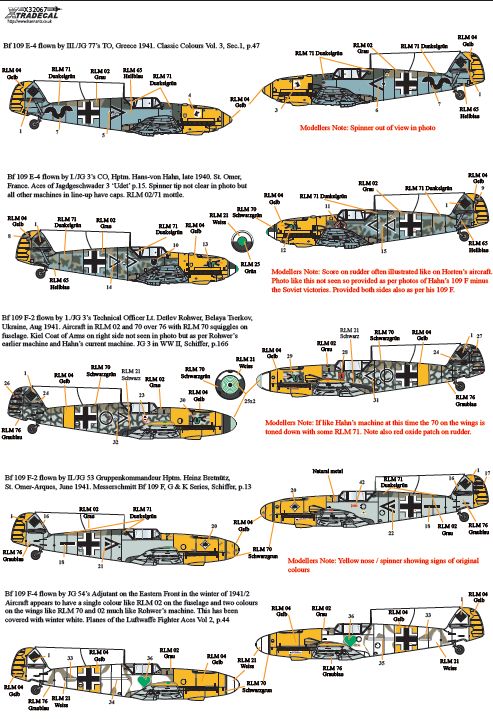 Xtradecal X32067 1:32 REPRINTED!! Messerschmitt Bf-109s with Stab markings Pt 2