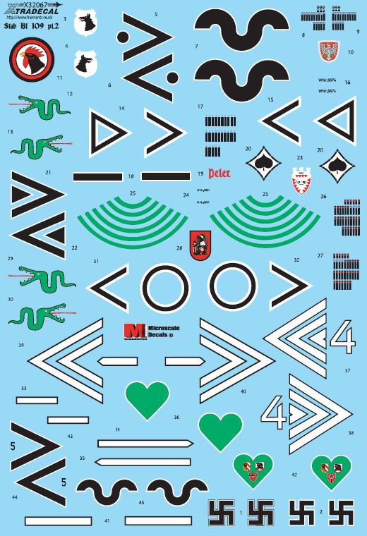Xtradecal X32067 1:32 REPRINTED!! Messerschmitt Bf-109s with Stab markings Pt 2