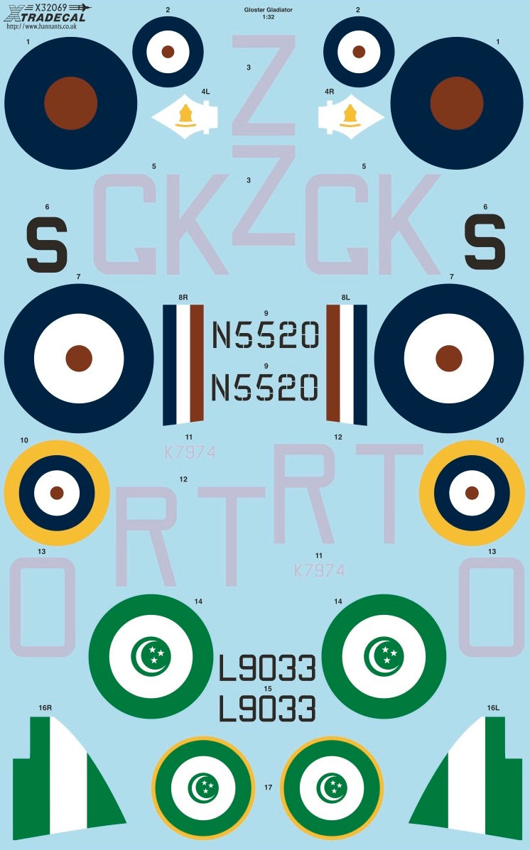 Xtradecal X32069 1:32 Gloster Gladiator