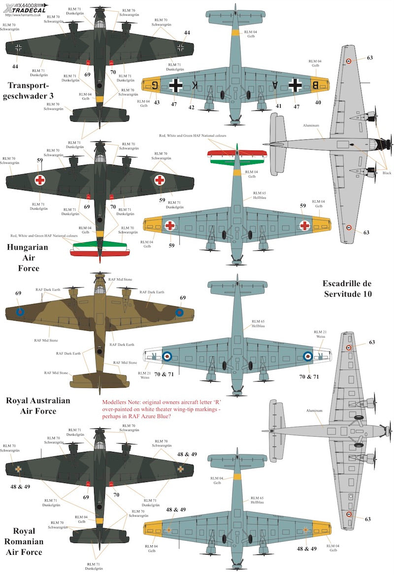 Xtradecal X44008 1:144 Junkers Ju-52/3m