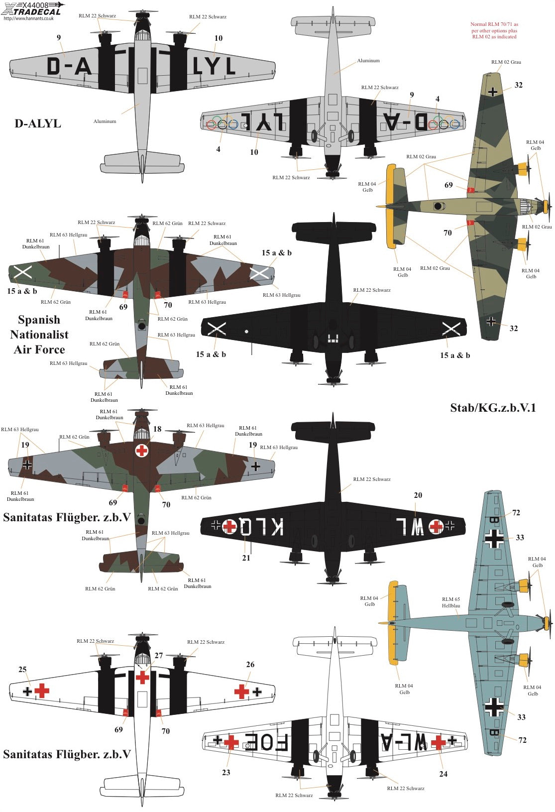 Xtradecal X44008 1:144 Junkers Ju-52/3m