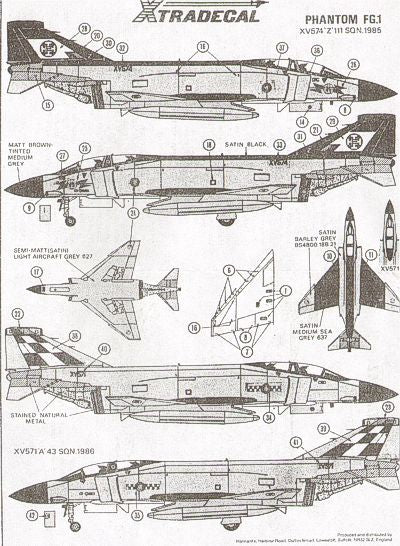 Xtradecal X48002 1:48 Recently found! McDonnell-Douglas FG.1 Phantom