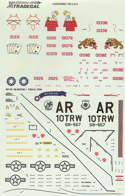 Xtradecal X48004 1:48 Reccon Aircraft Lockheed TR-1A/B and U-2R