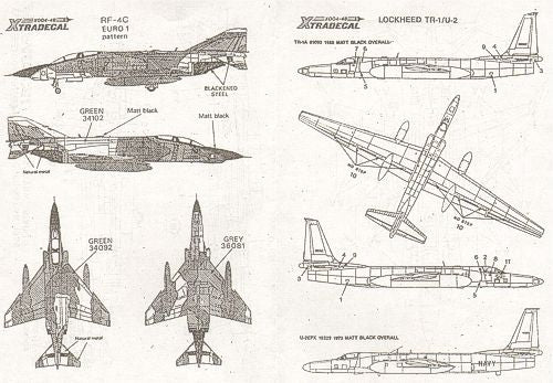 Xtradecal X48004 1:48 Reccon Aircraft Lockheed TR-1A/B and U-2R